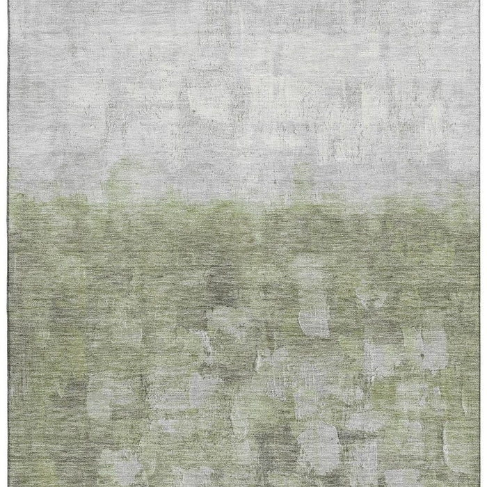 10' X 14' Abstract Washable Area Rug With UV Protection (718460) - Fern Green / Silver