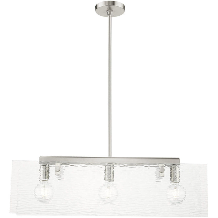 3-Light Dimmable Chandelier With Shades - Nickel