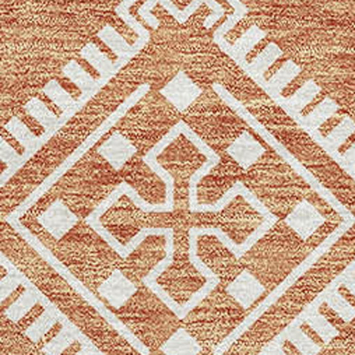 10' X 14' Southwestern Washable Area Rug With UV Protection (671612) - Copper / Ivory