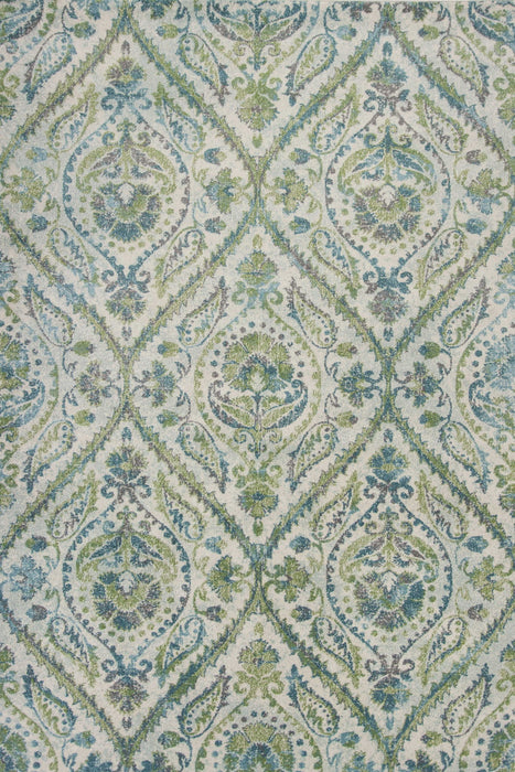 9' x 13' Polypropylene Area Rug - Ivory Or Teal
