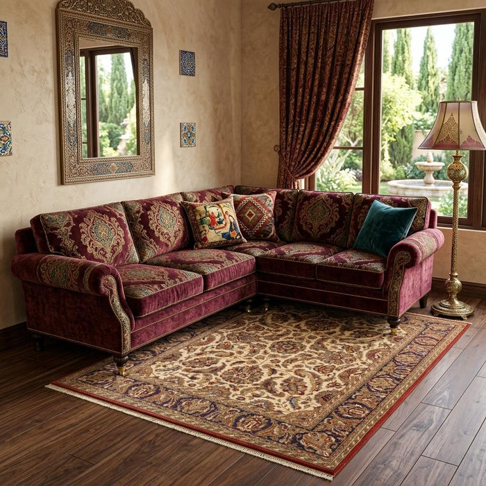 8' X 10' Wool Oriental Hand Knotted Area Rug With Fringe (744239) - Brown / Tan / Red