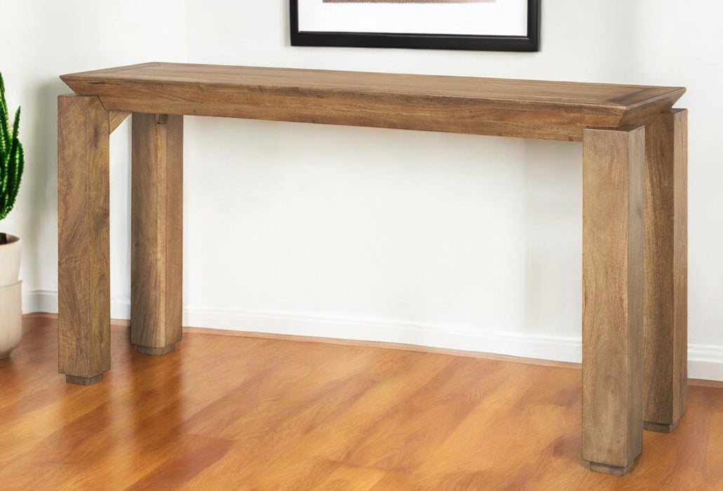 60" Solid Wood Console Table - Brown