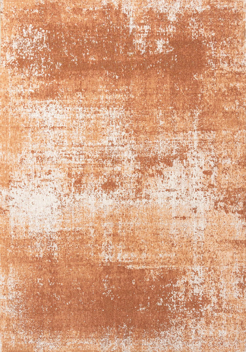 9' X 13' Abstract Washable Area Rug With UV Protection (610030) - Orange / White