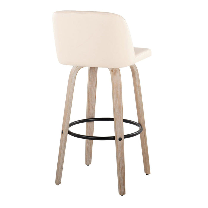 Toriano - 30" Fixed-Height Barstool (Set of 2) - Light Brown And Black