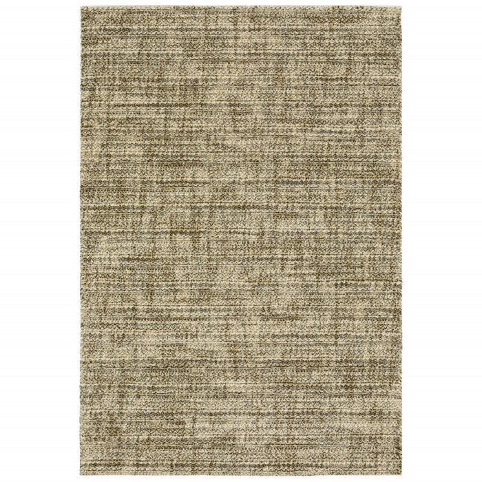 8' x 11' Abstract Power Loom Stain Resistant Area Rug - Beige Brown Tan And Blue Green
