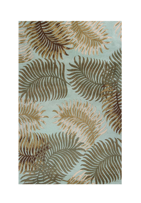 5' x 8' Wool Area Rug - Aqua