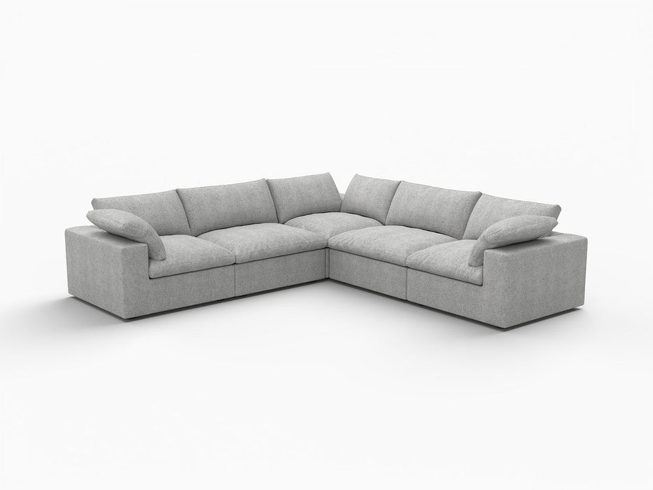 Blend Modular L Shaped Five Piece Corner Sectional - Light Gray