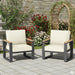 Giga all-weather patio armchairs with thick cushions, set of 2, featuring durable frames and comfortable seating for outdoor use
