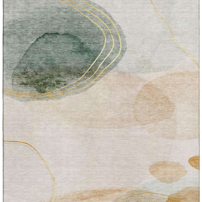 8' X 10' Abstract Washable Area Rug With UV Protection (648446) - Beige / Copper / Taupe