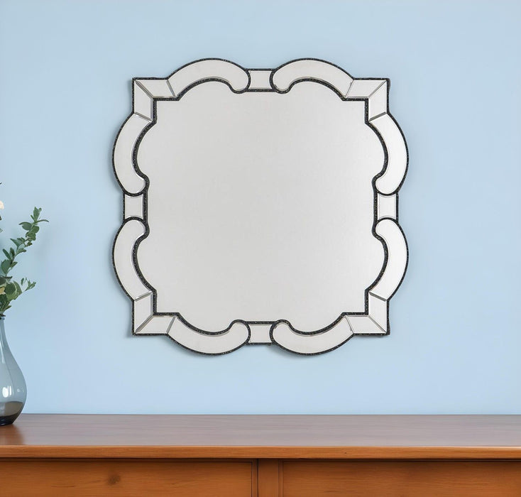 32" Scalloped Glass Framed Accent Mirror - Clear