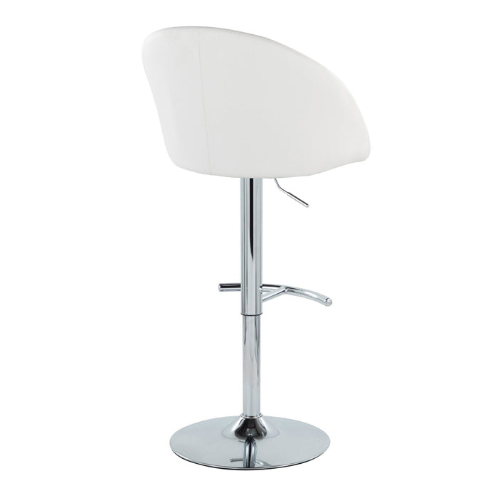 Matisse - Highback Adjustable Barstool With Rounded T Footrest (Set of 2) - Chrome Metal