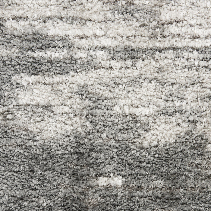 8' X 10' Abstract Shag Area Rug - Ivory And Charcoal