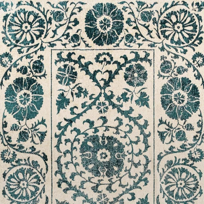 8' X 11' Tribal Washable Area Rug With UV Protection (610068) - Beige / Blue