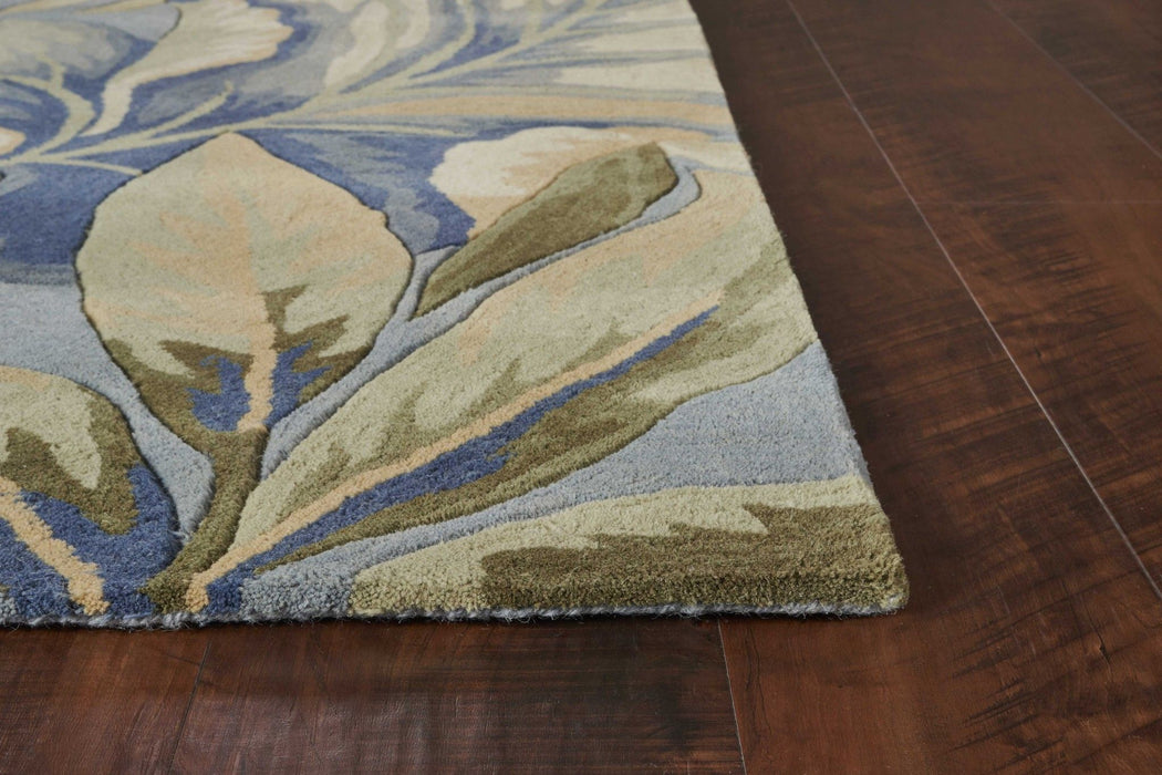 93" x 114" Wool Rug - Blue
