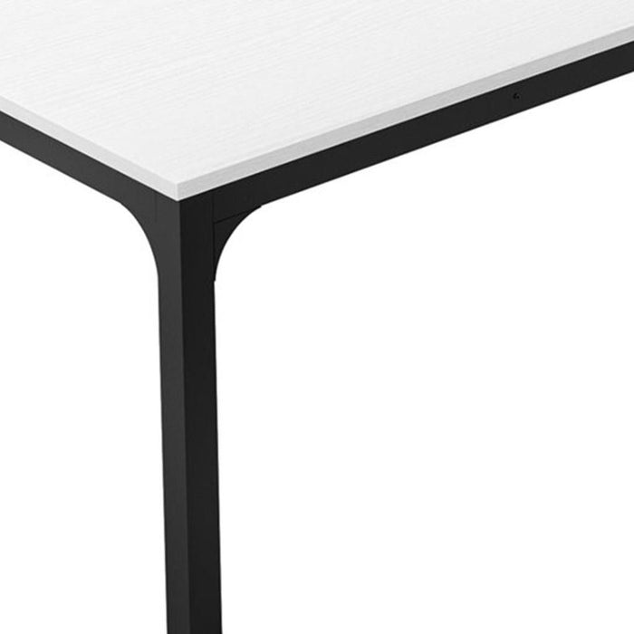 Wood Iron Dining Table - White / Black