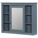 Giga wall-mounted bathroom medicine cabinet with mirror, 6 open shelves, and adjustable interior storage.