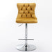 Set of 2 Giga swivel barstools with adjustable height, upholstered tufted backs, modern design for home pub or kitchen island.