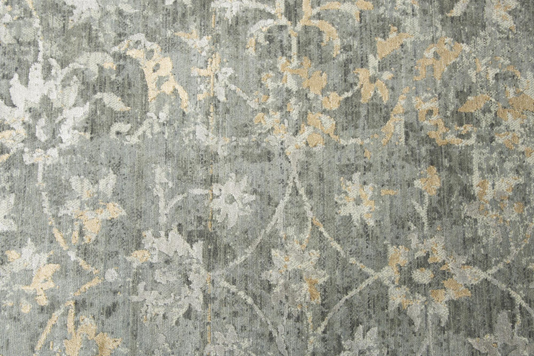 8' X 10' New Zealand Lambs Wool Floral Hand Carved Handmade Area Rug (747065) - Gray / Beige