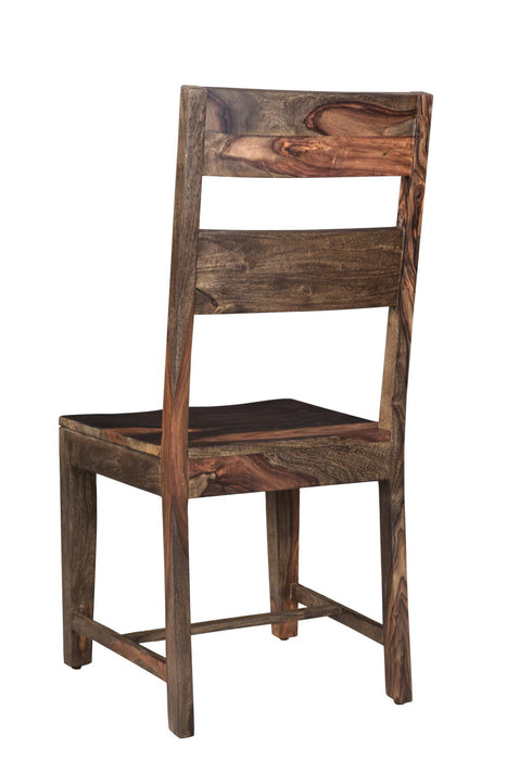 Solid Wood Ladder Back Dining Room Side Chairs (Set of 2) - Dark Brown