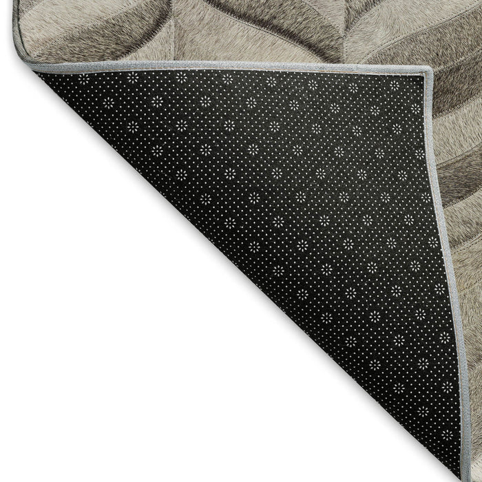 10' X 14' Geometric Washable Area Rug With UV Protection (644748) - Gray / Ivory