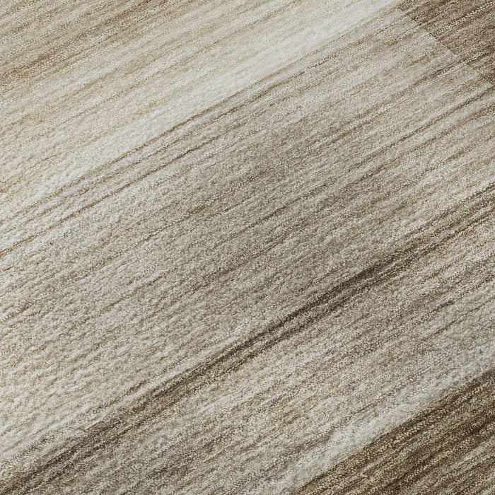 10' X 14' Striped Washable Area Rug With UV Protection (717242) - Brown / Ivory