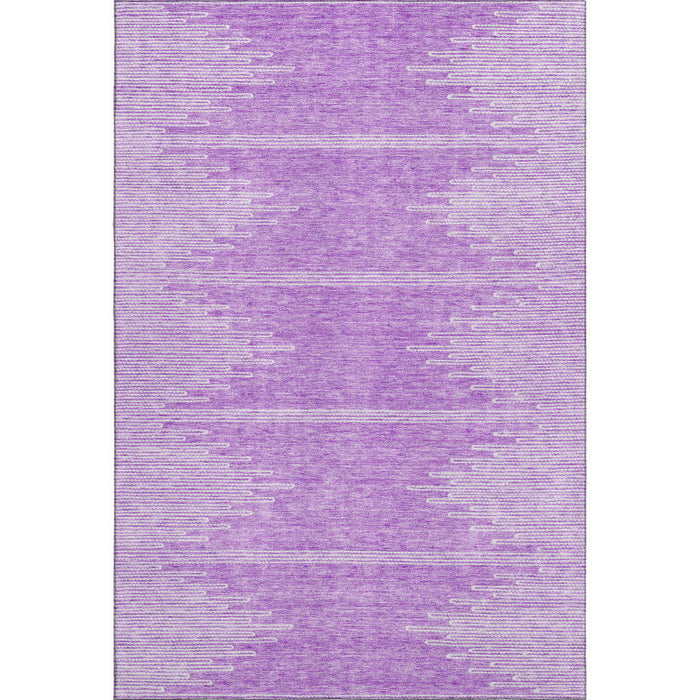 10' X 14' Abstract Washable Area Rug With UV Protection (653713) - Lavender / Ivory