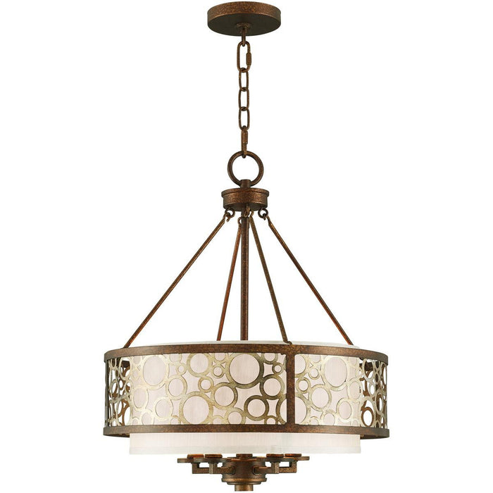 22" Five Light Dimmable Chandelier With Shades - Bronze