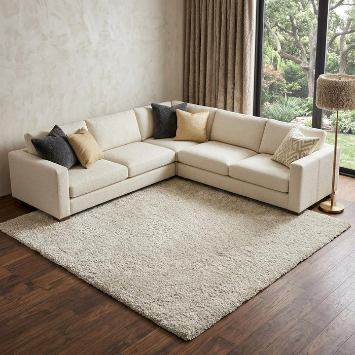 7' X 10' Shag Hand Tufted Area Rug (574444) - Ivory