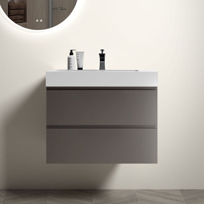 Giga Alice bathroom vanity with large storage, wall-mounted design, one-piece sink basin, modern style without drain or faucet.