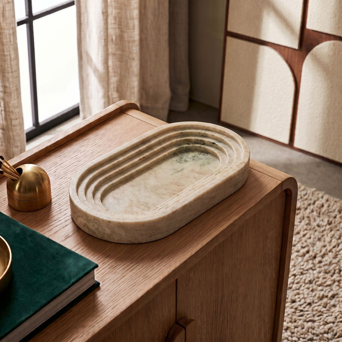 Genuine marble tray by Meridian Furniture, Maximus collection, showcasing a sleek, polished marble surface and elegant tray design.