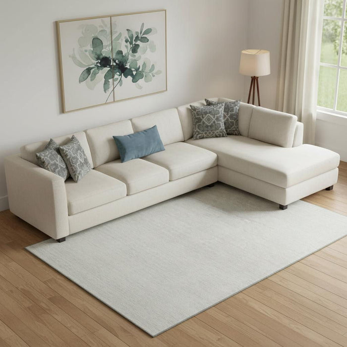10' X 14' Striped Washable Area Rug With UV Protection (668131) - Ivory / Beige