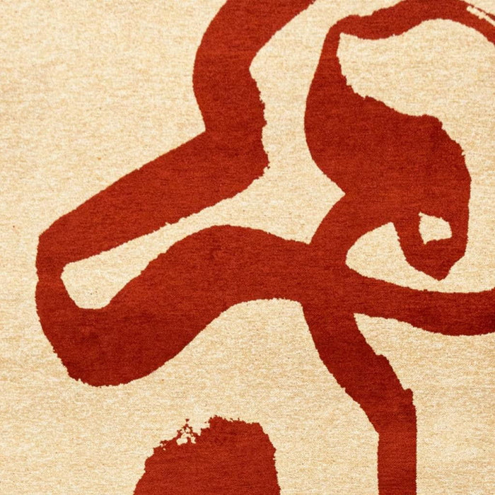 5' X 7' Abstract Washable Area Rug With UV Protection (610000) - Beige / Red