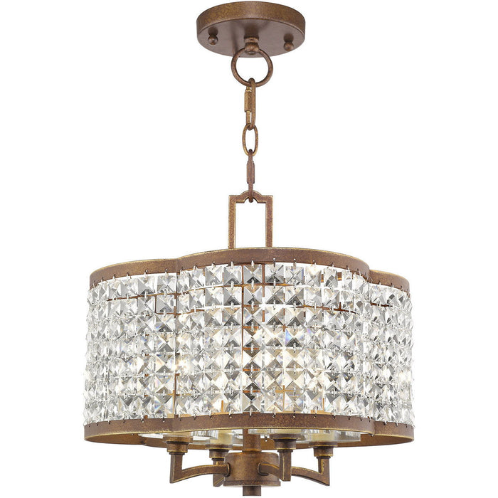 14" Four Light Dimmable Chandelier With Shades - Bronze