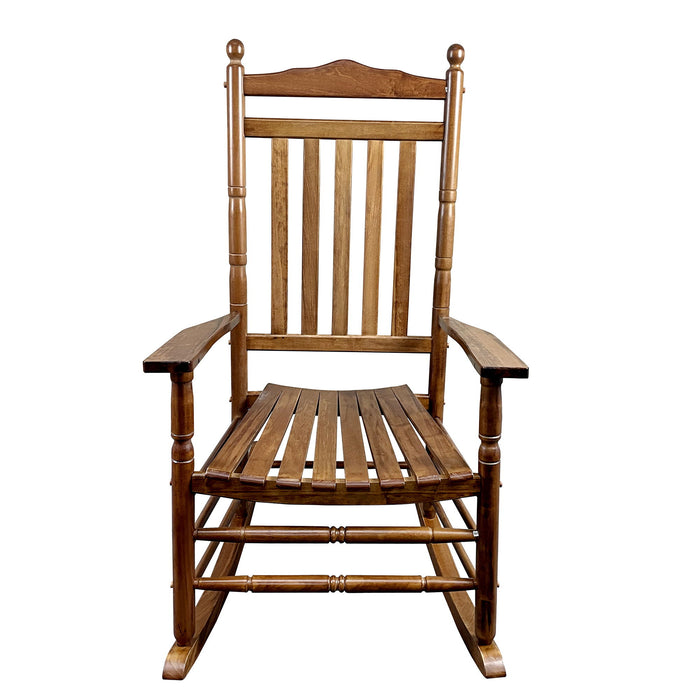 Giga balcony porch adult rocking chair with wooden frame and cushioned seat, perfect for outdoor relaxation on a porch or balcony.