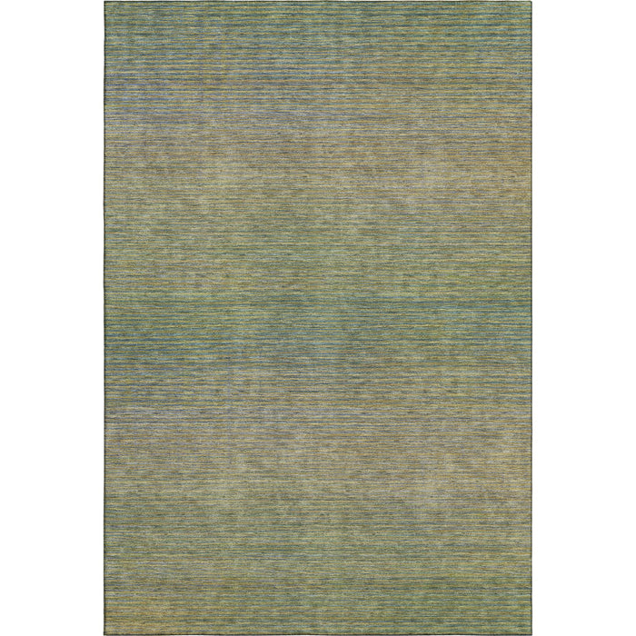 10' X 14' Striped Washable Area Rug With UV Protection (692787) - Fern Green / Blue