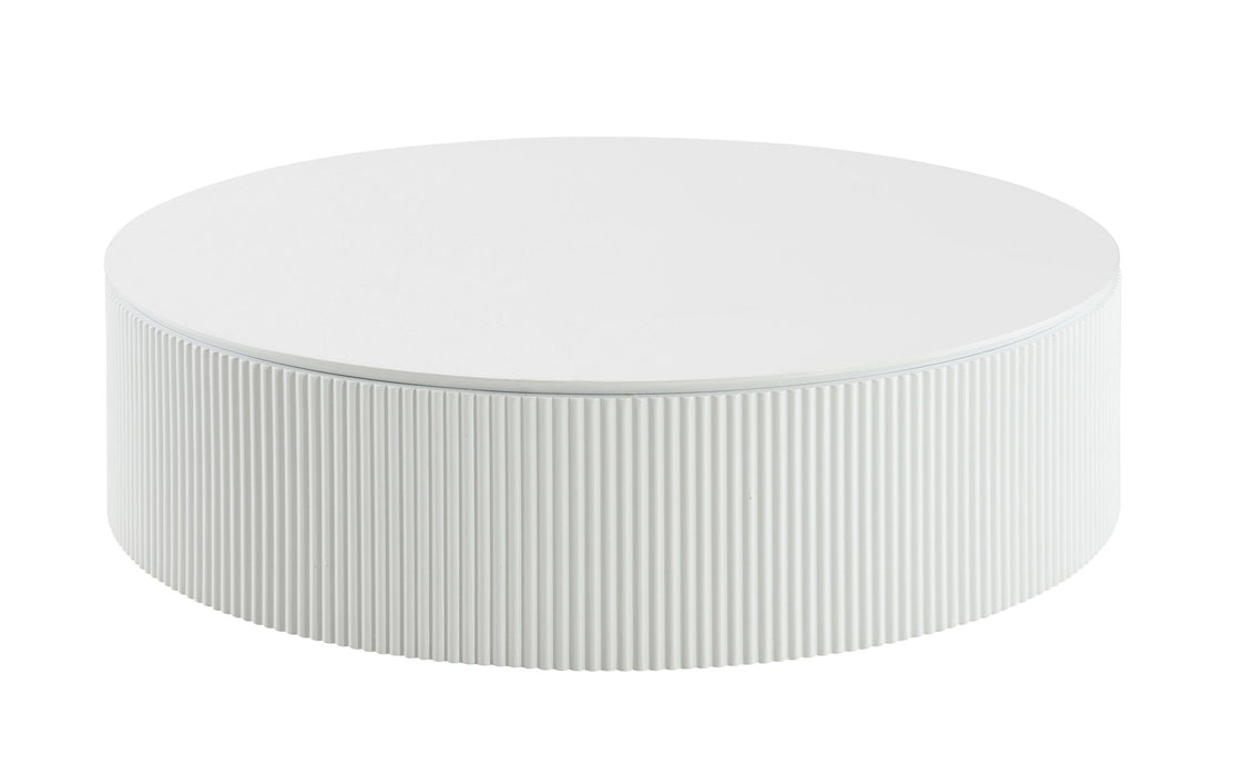 Round Drum Coffee Table - White