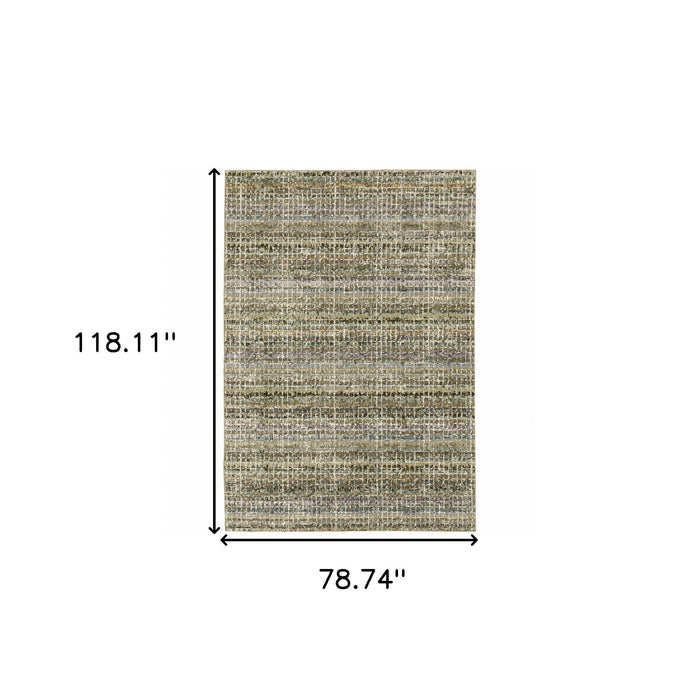 6.6' x 9.8' Power Loom Area Rug - Gray And Ivory