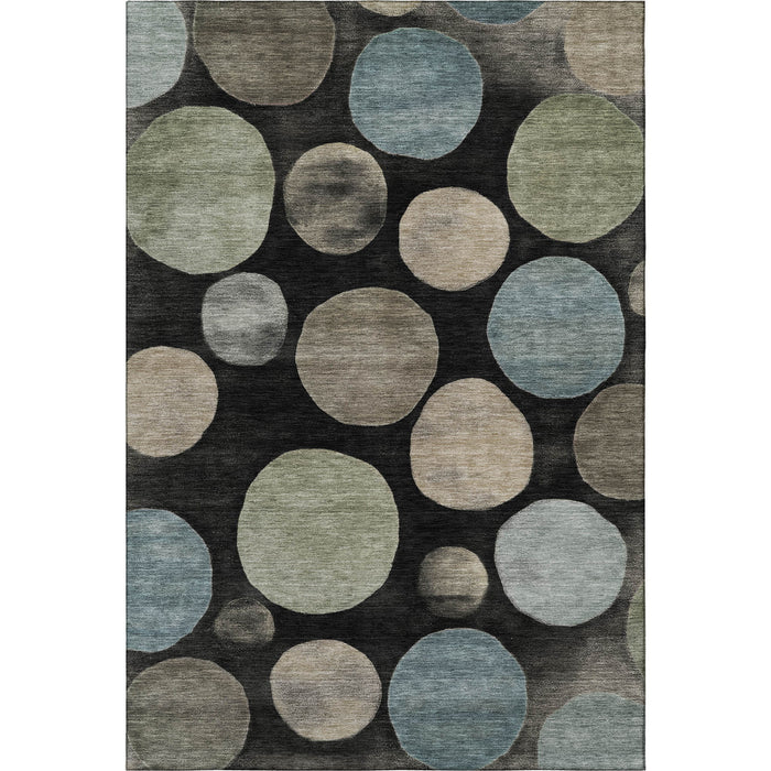10' X 14' Geometric Washable Area Rug With UV Protection (716809) - Black / Taupe