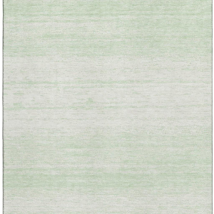 10' X 14' Striped Washable Area Rug With UV Protection (668155) - Mint Green / Ivory