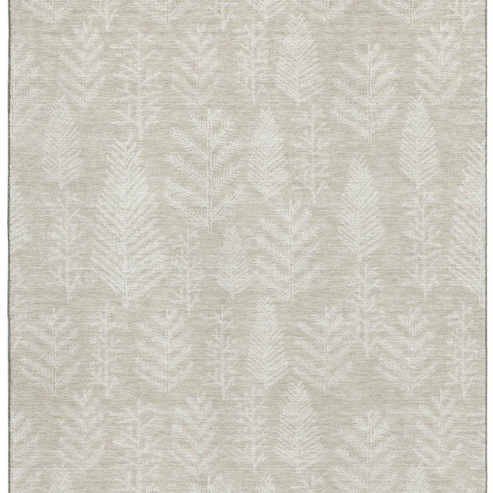 10' X 14' Floral Washable Area Rug With UV Protection (701750) - Beige / Ivory