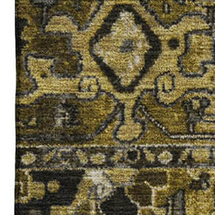 10' X 14' Oriental Washable Area Rug With UV Protection (649708) - Brown / Gray / Ivory