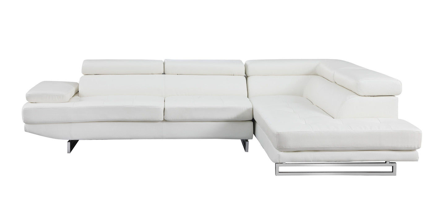 Leather L Shaped Two Piece Corner Sectional - Gray