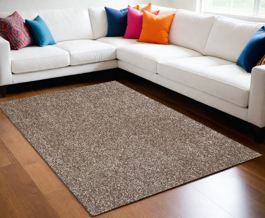 9' x 13' Hand Woven Polyester Area Rug - Beige