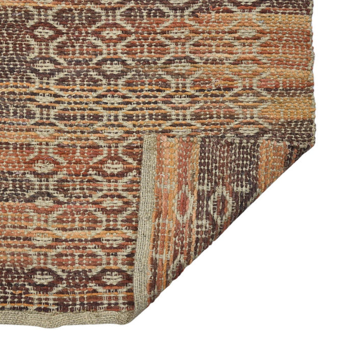 8' x 10' Geometric Flatweave Handmade Area Rug - Tan And Red