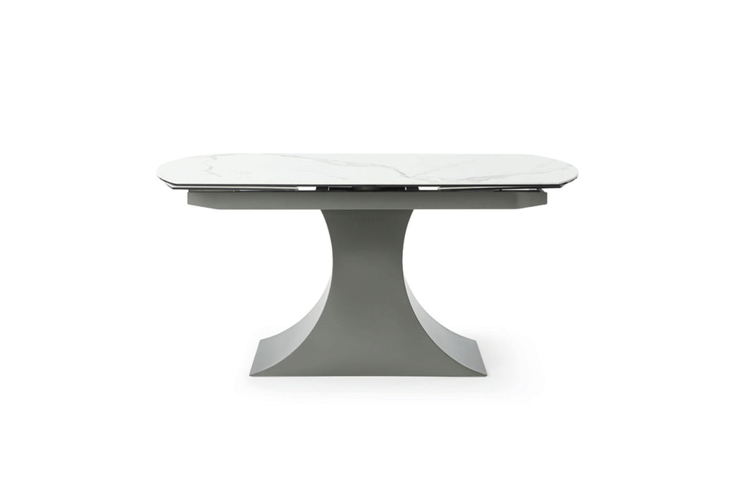 9035 - Marble Dining Table - White / Dark Gray