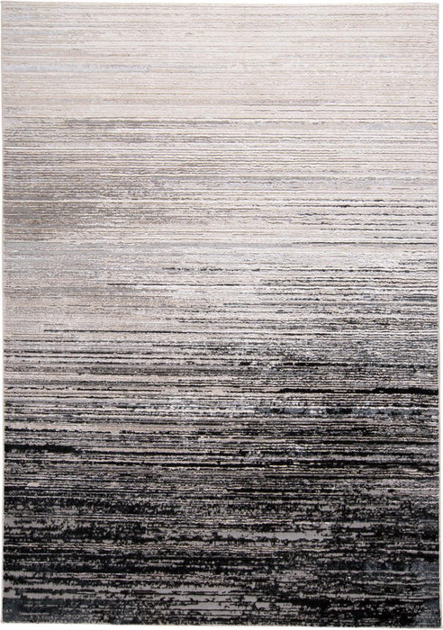 9' x 12' Gray Abstract Area Rug - Black And Dark