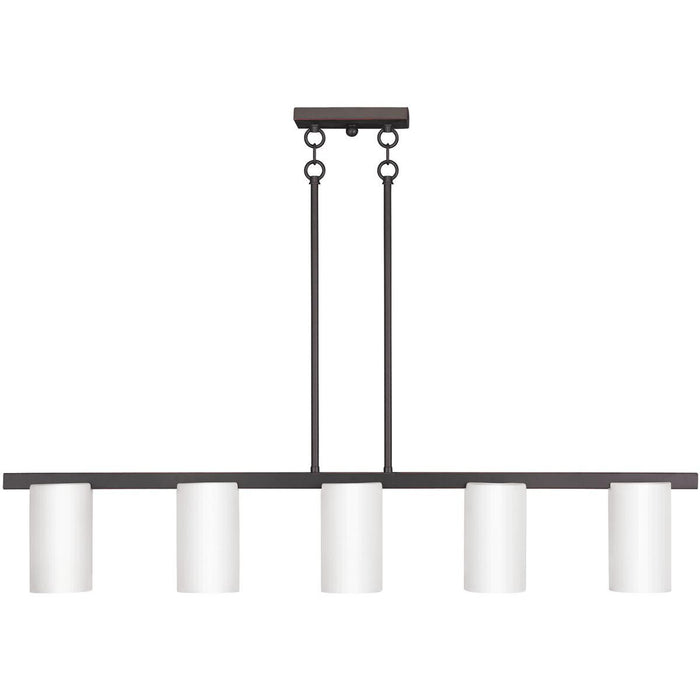 5 Light Dimmable Chandelier With Shades - Bronze