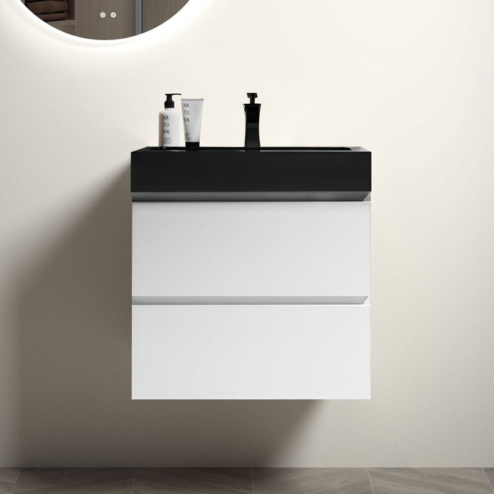 Giga Alice bathroom vanity with large storage, wall-mounted floating design, one-piece sink basin, modern bathroom fixture