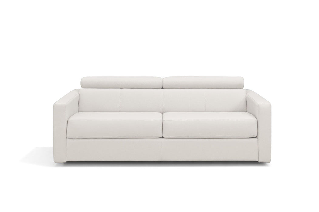 Leather Sleeper Sofa - White