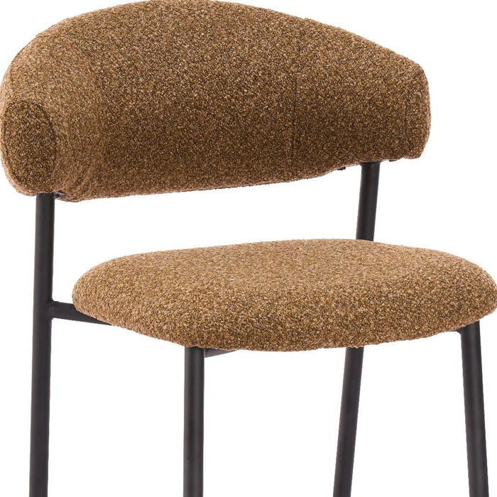 Fabric Open Back Dining Side Chairs (Set of 2) - Brown / Black